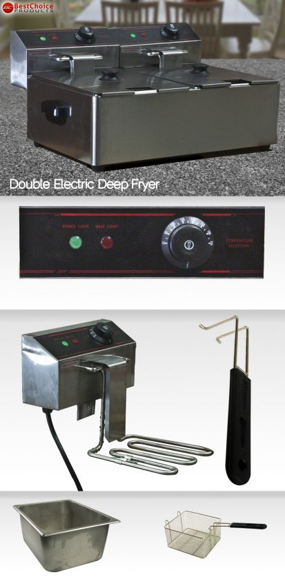 Double Deep Fryer Electric 5000 Watt Commercial Restaurant Frying Deep 