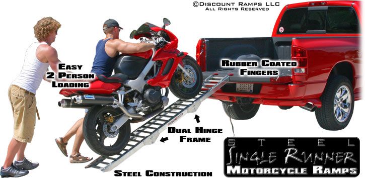 NEW 4 DOUBLE FOLDING MOTORCYCLE RAMP KIT TRAILER RAMPS  