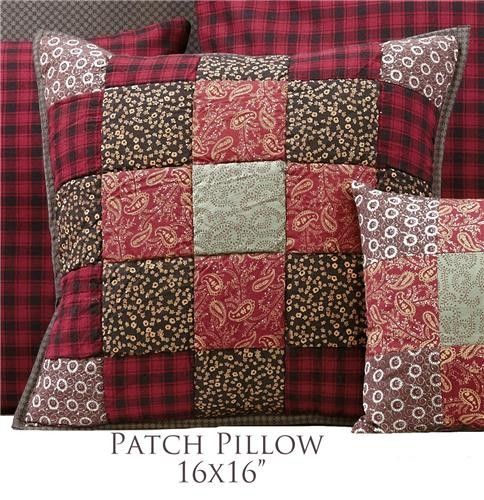 LANCASTER COUNTRY PRIMITIVE BURGUNDY BLOCK PATCHWORK 9PC QUILT SET BED 