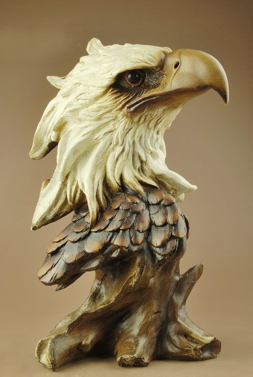 Large Resin Eagle/Hawk Head Bust Statue Figure 11High  