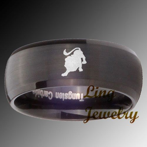 10MM Tungsten LEO Zodiac Engraved Mens Ring SZ 7 14  