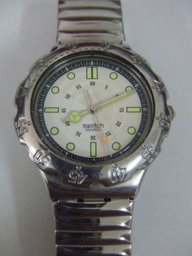 YDS102 Swatch   1995 Irony Scuba Beach Rider Hands Glow  