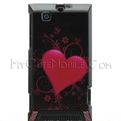 Verizon Motorola A555 Devour Case   Red Heart Faceplate  