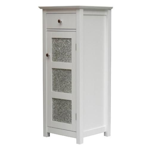 New Buckingham Bathroom Floor Cabinet w/ 1 Door & Drawer   White 