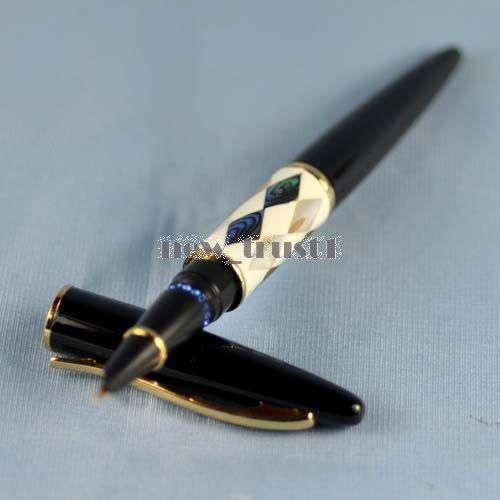 FOUNTAIN PEN JINHAO Shell THIN NIB BLACK GOLDED J105  