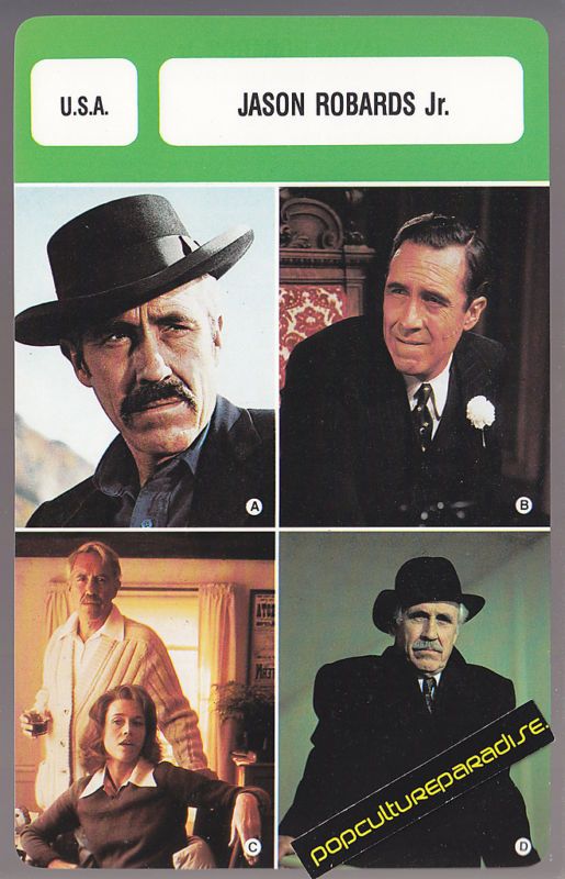 JASON ROBARDS JR Movie Star FRENCH BIOGRAPHY PHOTO CARD  