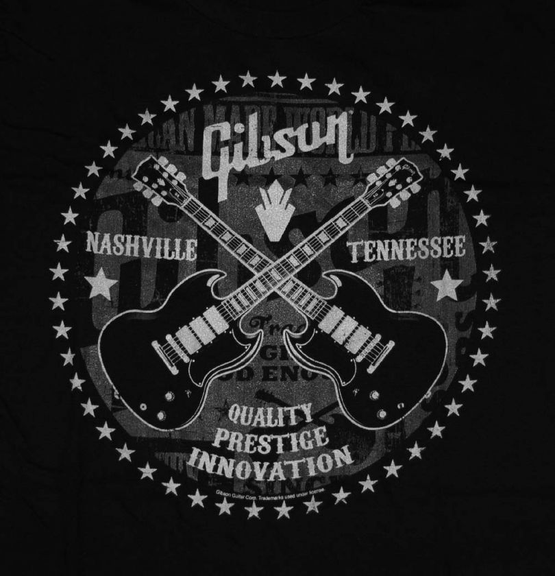 Gibson Guitars SG Emblem Crest Music T Shirt Tee  