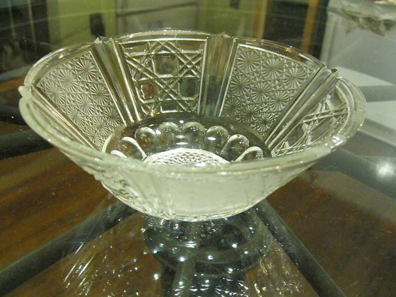 Pressed glass bowl made in indonesia FNG beautiful  