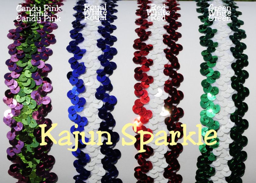 Striped 2 Color Sequin Stretch Softball Headbands  