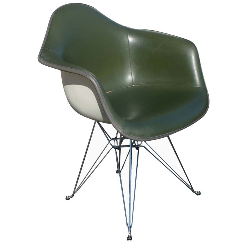 Herman Miller Eames Green Vinyl Shell Armchair  