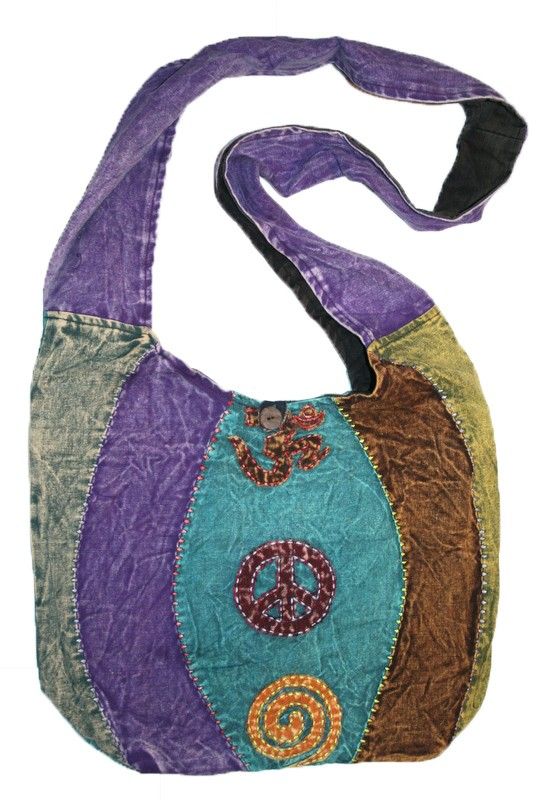 NEW COTTON HIPPIE BOHO YOGA UNIQUE OHM HIP SPIRAL PURSE BAG TOTE 