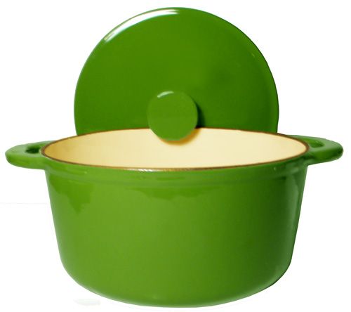 NEW Enamel Cast Iron Green Dutch Oven 4.25 Qt. on Sale  