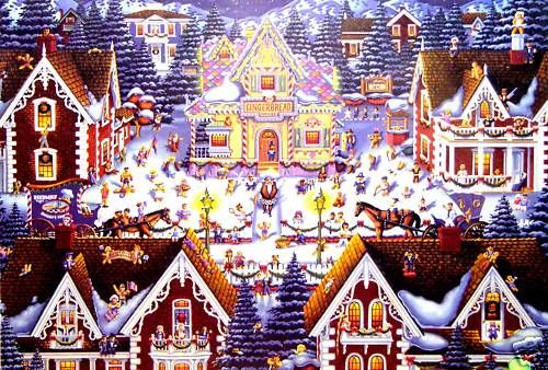 GINGERBREAD HOUSE by ERIC DOWDLE 500 PIECE JIGSAW PUZZLE   NEW  