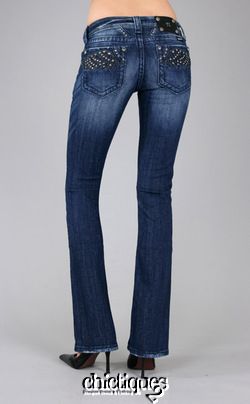 MISS ME Jeans Night Flight Leather Rising Wing Denim Boot Cut JP5331B4 