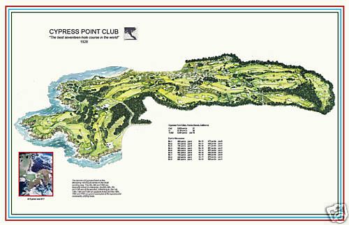 Cypress Point Club course map print  