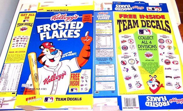 This listing is for a 1992 Frosted Flakes Baseball Decals Kelloggs 