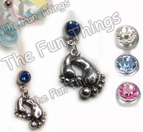 SAPPHIRE CZ MATERNITY BELLY RING 14GA 2 CUT 2 FIT CUSTOM SIZING NAVEL 