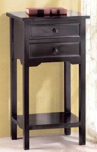 New Black Nightstand Side Table Or Office 2 Drawer R$99  