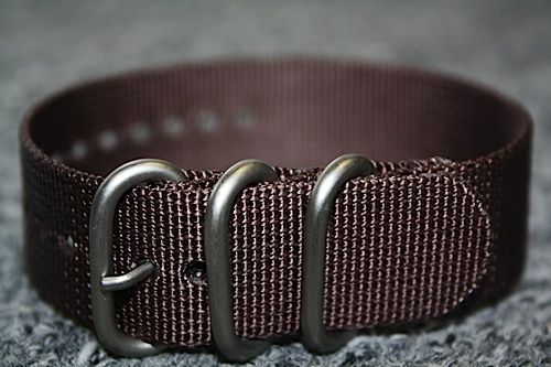 22mm Brown Nylon Nato Watch Band Strap fit ZULU  