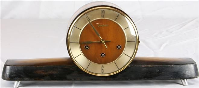 VINTAGE GERMAN EAMES ERA MANTLE MANTEL CLOCK JUNGHANS  