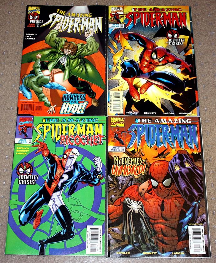 AMAZING SPIDER MAN #433 441 END VOL 1 & VOL 2 #1 4 NM 1998 JOHN BYRNE 