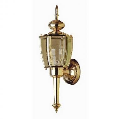 POLISHED BRASS EXTERIOR WALL LIGHT FIXTURE 16 5/8 *NIB*  