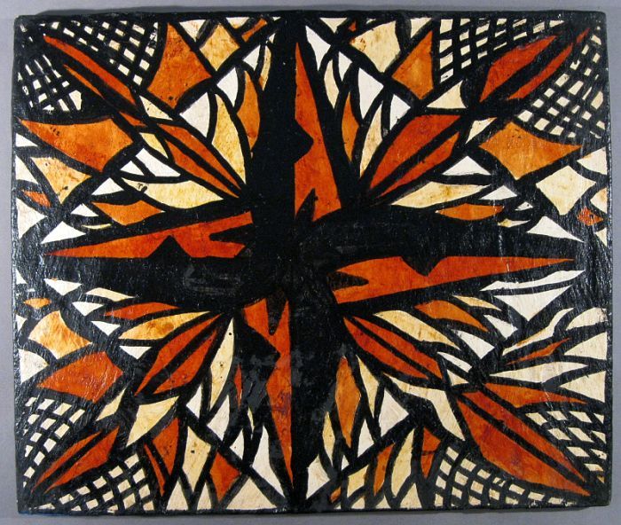 Samoan tapa, siapo, cloth on panel, R  