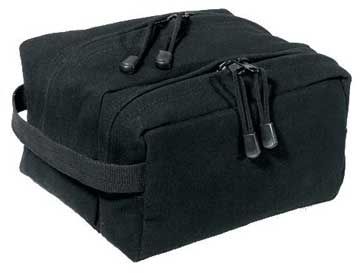 Travel / Shave Kit   2 Compartment Canvas   BLACK  