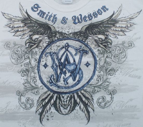 Smith & Wesson Logo T Shirt 2 Headed Eagle White New  