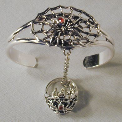 SPIDER & WEB SLAVE BRACELET #76 black widow jewelry  