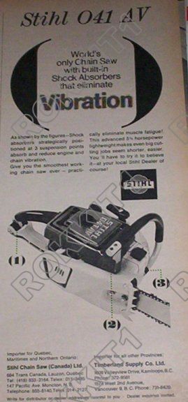 1968 Stihl 041 AV Chain Saw AD  