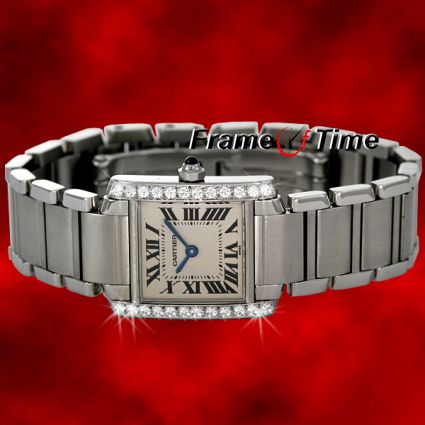 CARTIER TANK FRANCAISE LADIES SS DIAMOND DRESS WATCH  