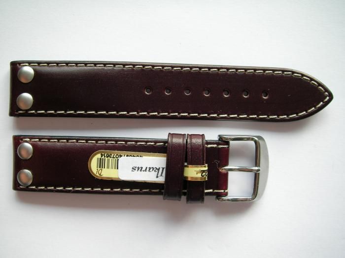 Di Modell dark brown Ikarus Oil tan leather watch band  