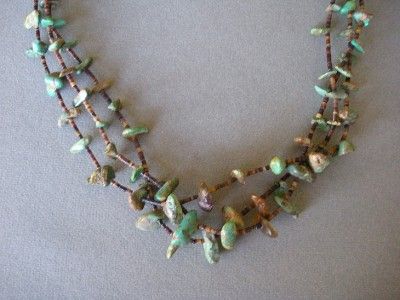  out 0f pawn Navajo necklace with raw turquoise and tortoise shell 