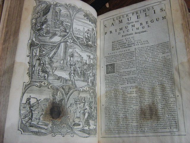 ANTIQUE CATHOLIC BIBLE BIBLIA SACRA APOCRYPHA VULGATE DOUAY RHEIMISH 