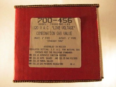 Robertshaw 700 456 120 VAC Combination Gas Boiler Valve  